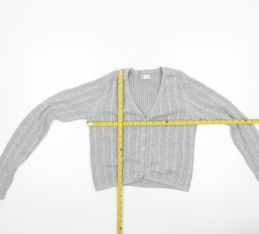 Womens UK Size L Hollister Grey Cardigan Jumper