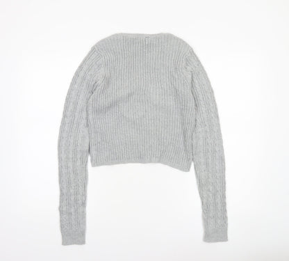 Womens UK Size L Hollister Grey Cardigan Jumper