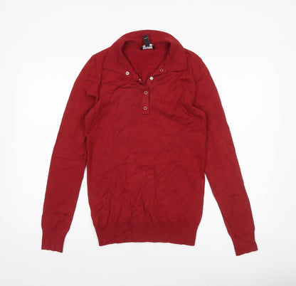 Womens UK Size XS Long Tall Sally Red Henley Jumper