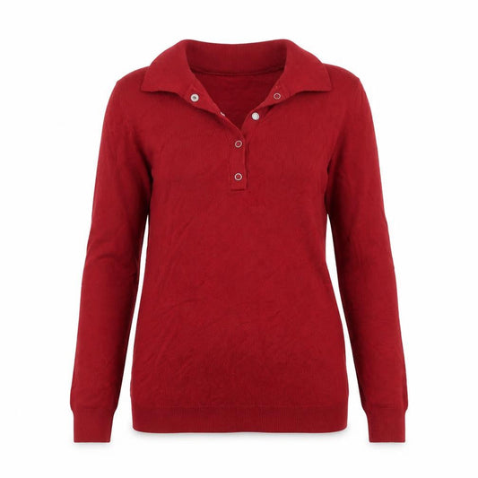 Womens UK Size XS Long Tall Sally Red Henley Jumper