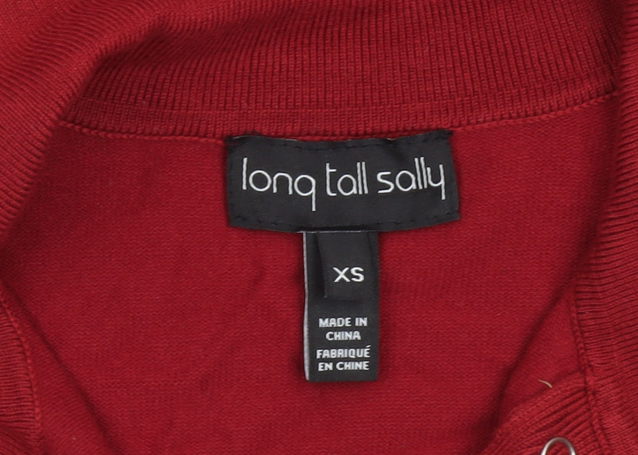 Womens UK Size XS Long Tall Sally Red Henley Jumper