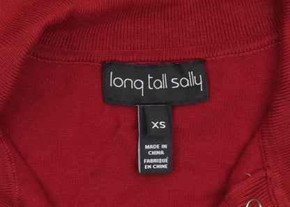 Womens UK Size XS Long Tall Sally Red Henley Jumper