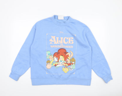 Womens UK Size S Disney Blue Pullover Sweatshirt