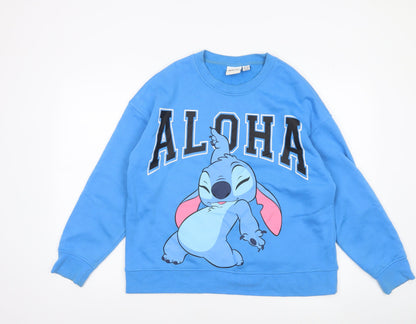 Womens UK Size M Disney Blue Pullover Sweatshirt