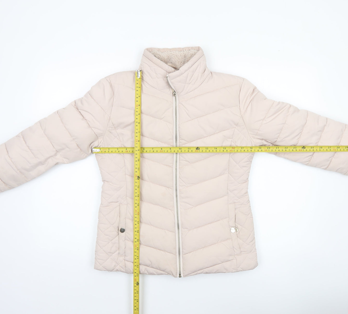 Womens UK Size 8 Miss Selfridge Beige Puffer Jacket