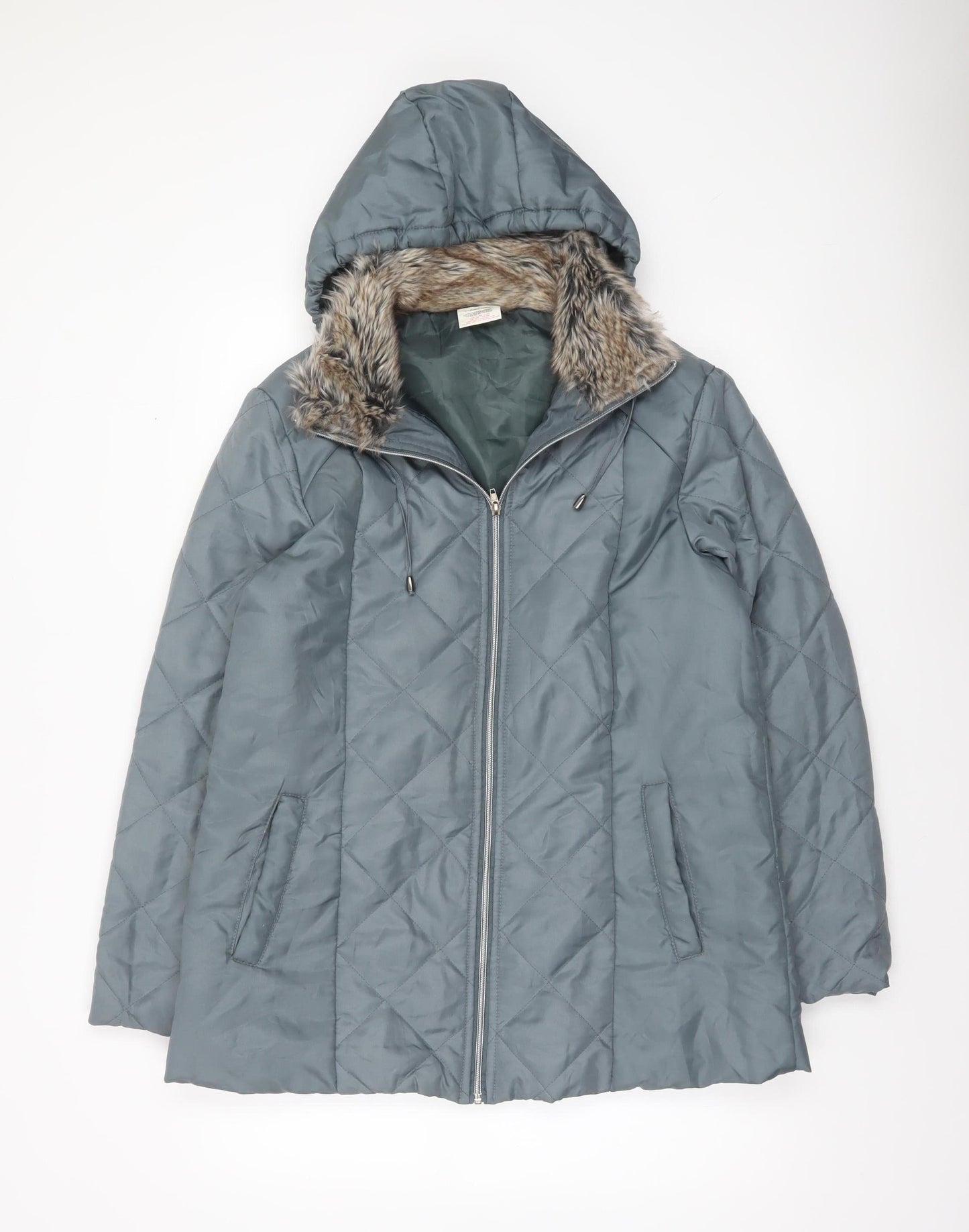 Womens UK Size S Anne de Lançay Grey Puffer Jacket