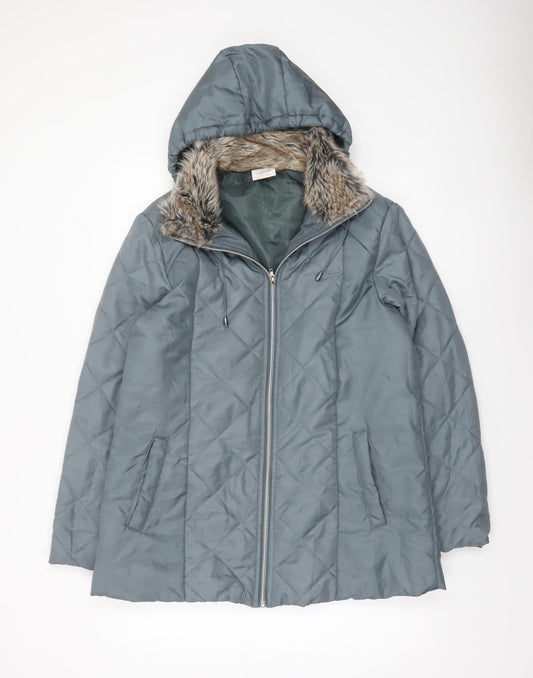 Womens UK Size S Anne de Lançay Grey Puffer Jacket