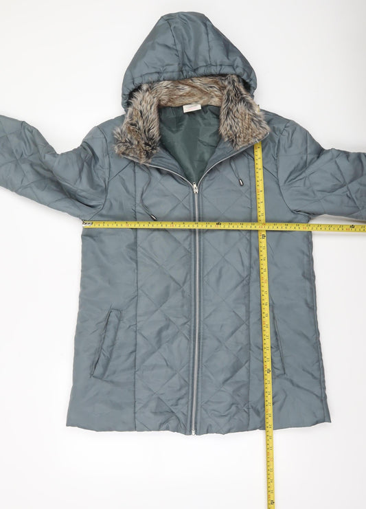 Womens UK Size S Anne de Lançay Grey Puffer Jacket