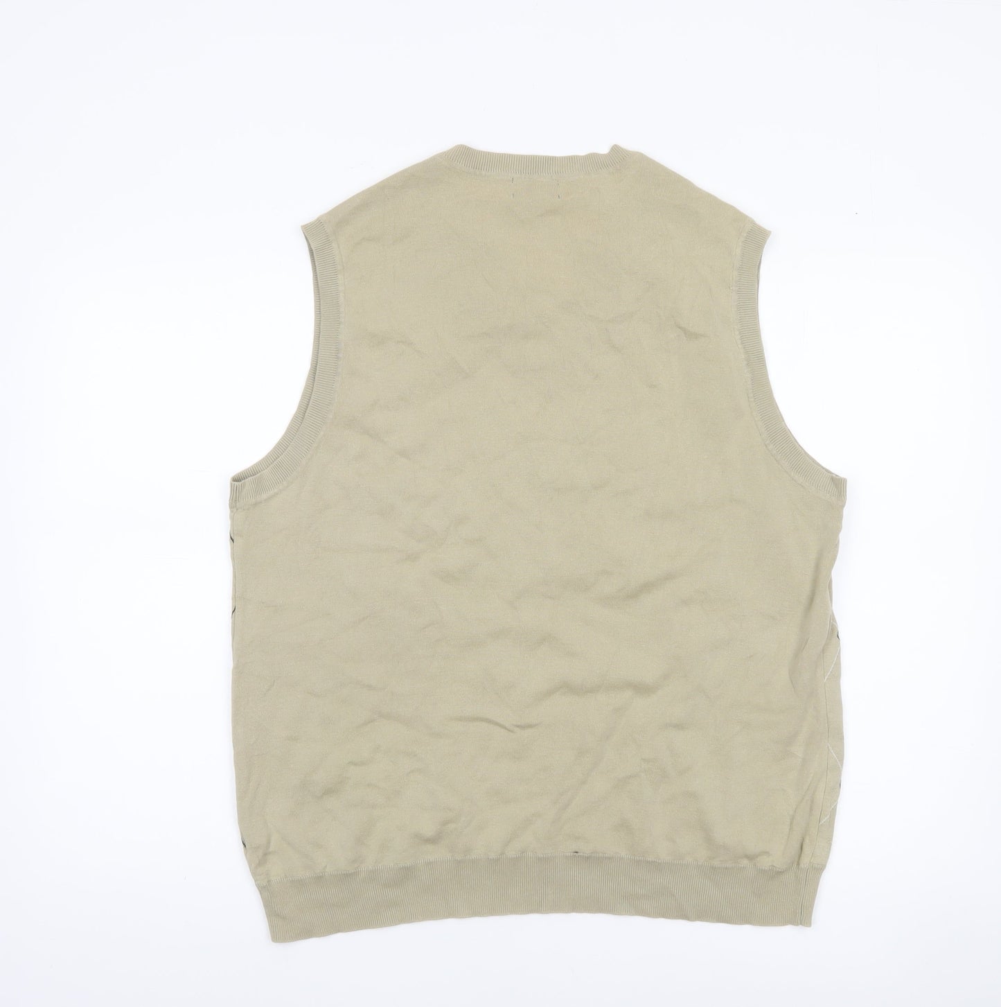 Mens UK Size L Tasso Elba Beige Vest Jumper