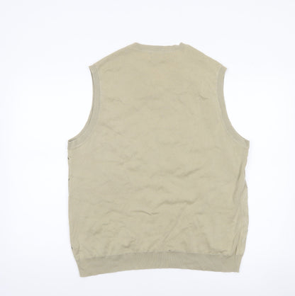 Mens UK Size L Tasso Elba Beige Vest Jumper
