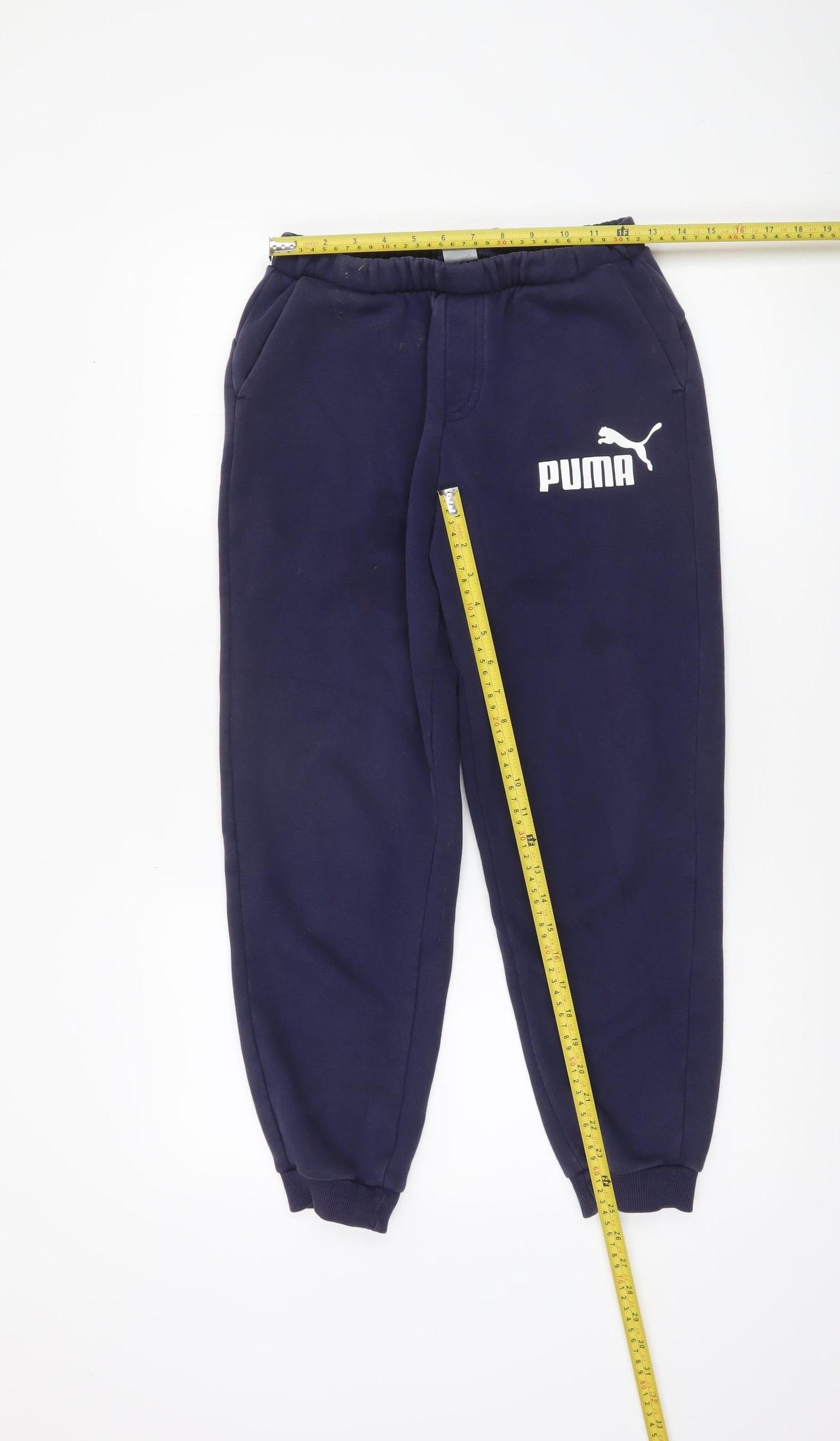 Boys UK Size 13-14 Years PUMA Regular Fit Jogger Blue Trousers