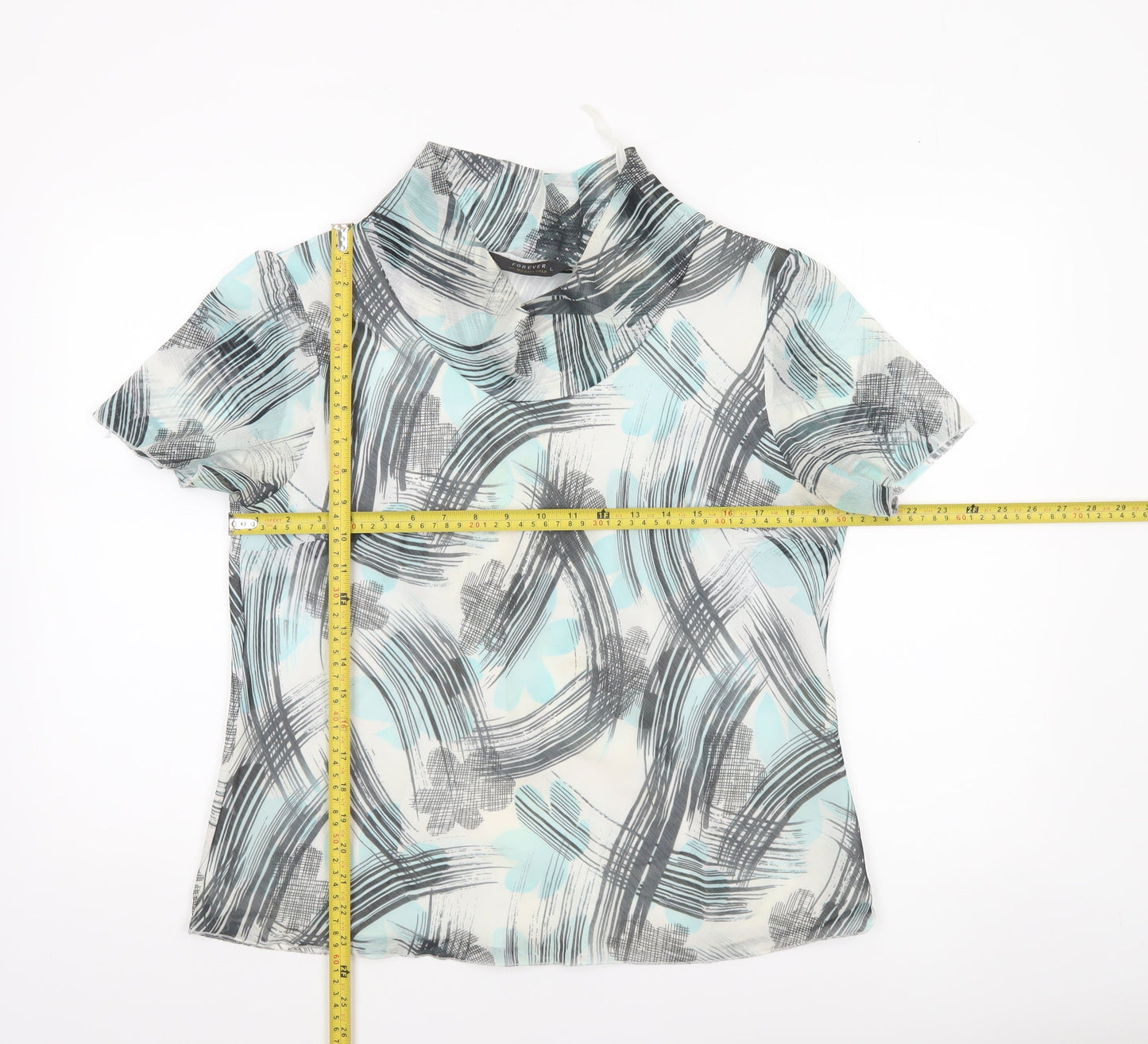 Womens UK Size L Forever by Michael Gold Multicoloured Basic Blouse