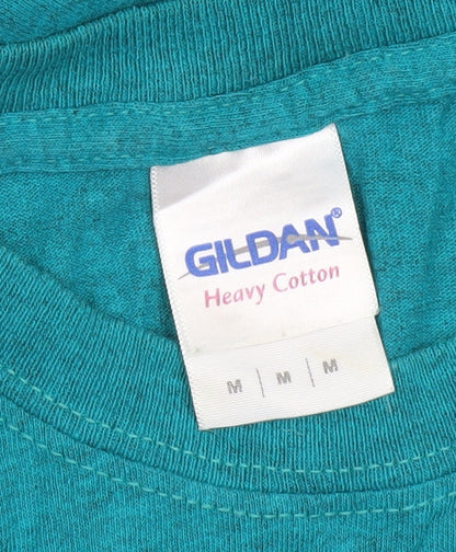 Mens UK Size M Gildan Green  T-Shirt