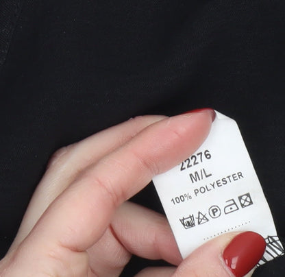 Womens UK Size M LUNA Black Basic Blouse