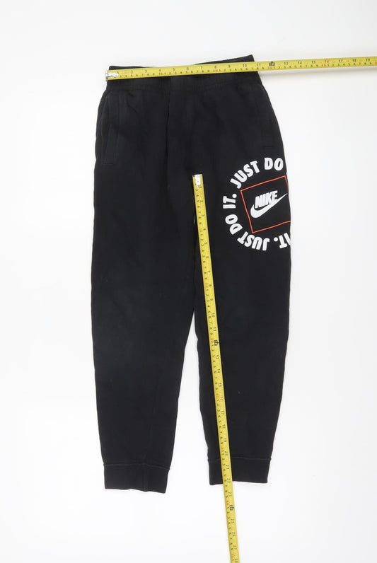 Boys UK Size 11-12 Years Nike Regular Fit Jogger Black Trousers