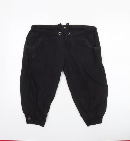 Womens UK Size 12 Denim Co Regular Fit Jogger Black Trousers