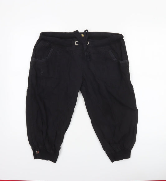 Womens UK Size 12 Denim Co Regular Fit Jogger Black Trousers