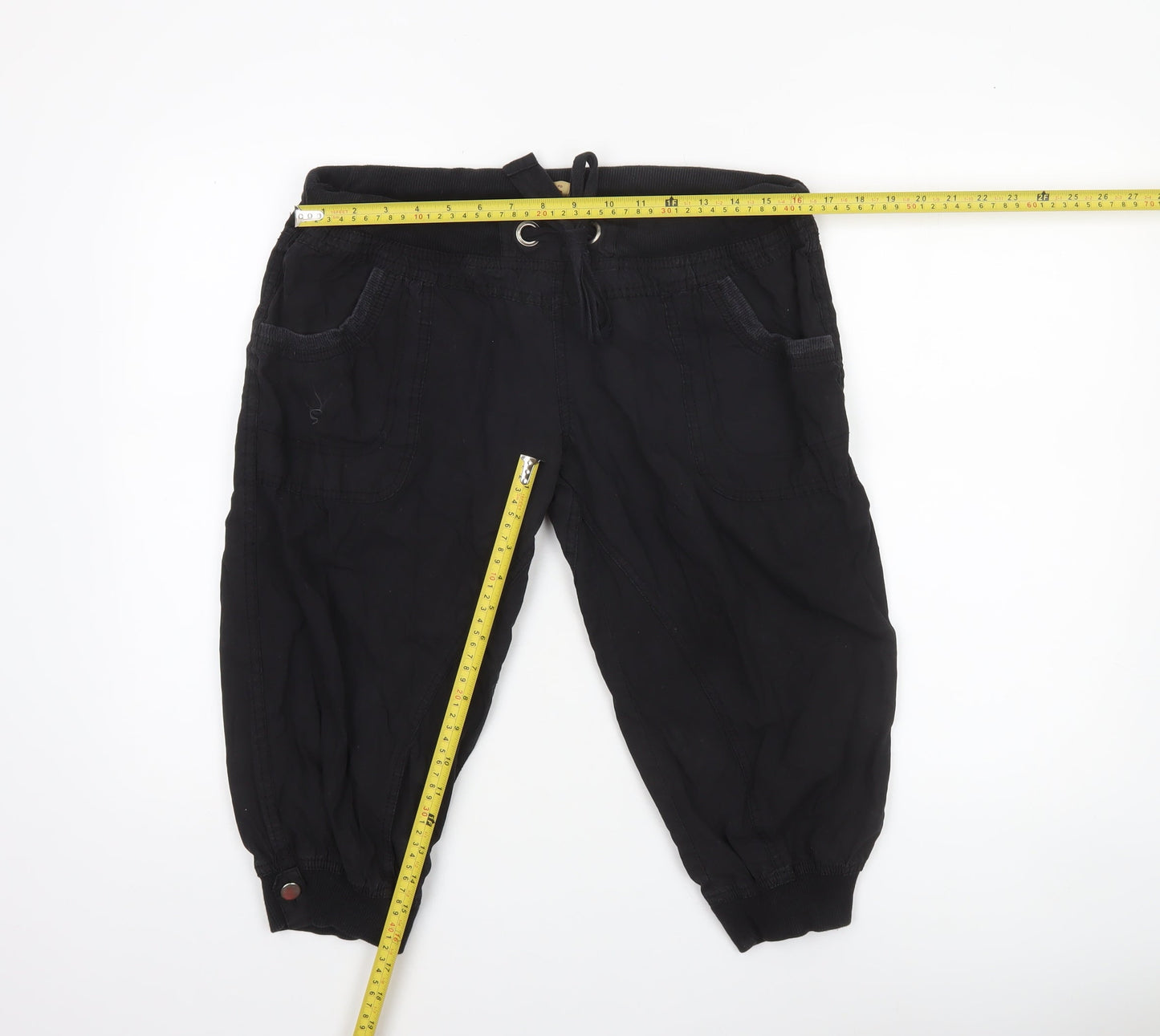 Womens UK Size 12 Denim Co Regular Fit Jogger Black Trousers
