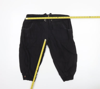 Womens UK Size 12 Denim Co Regular Fit Jogger Black Trousers
