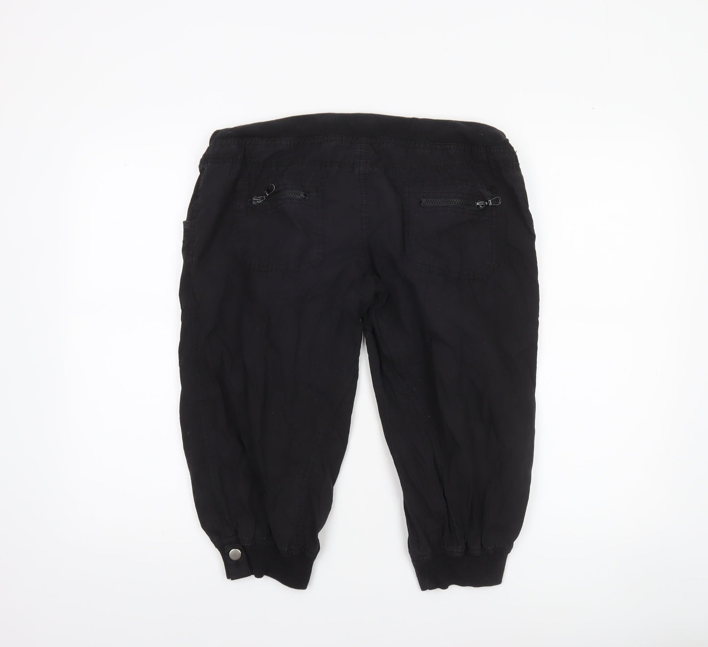 Womens UK Size 12 Denim Co Regular Fit Jogger Black Trousers