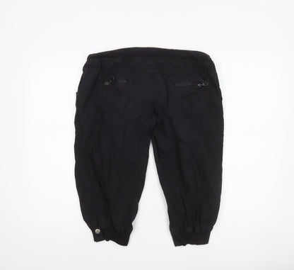 Womens UK Size 12 Denim Co Regular Fit Jogger Black Trousers