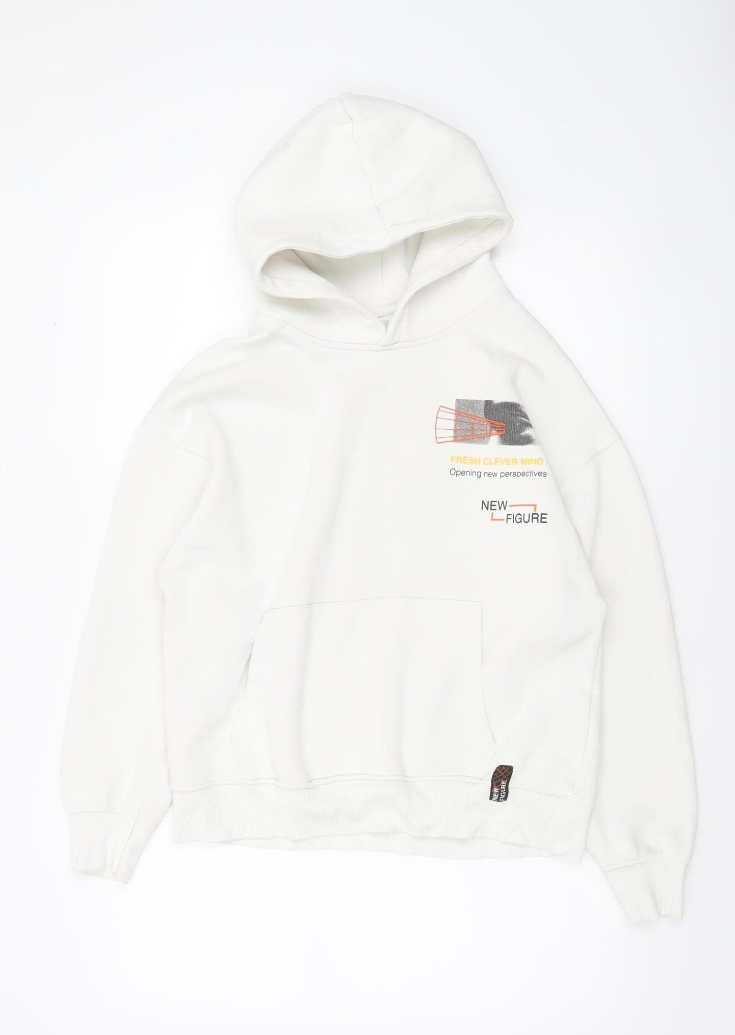 Boys UK Size 13-14 Years Zara White Pullover Hoodie