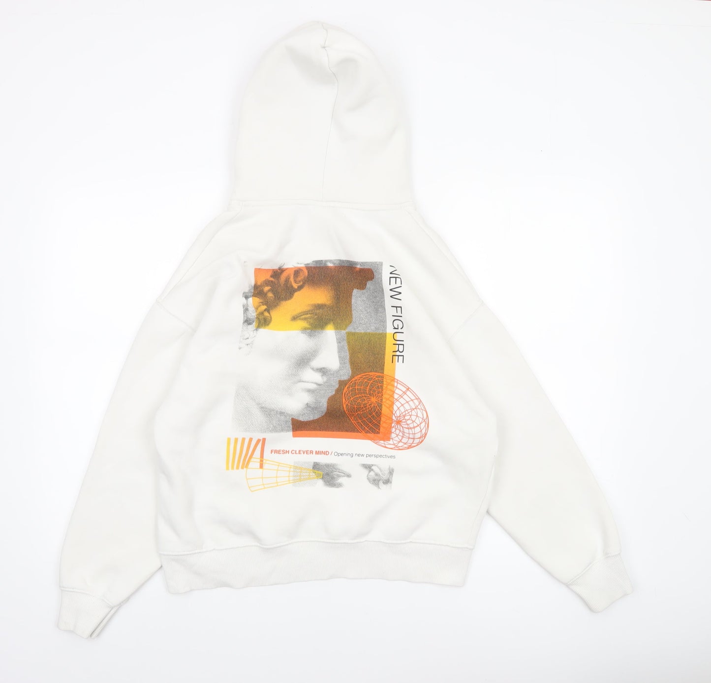 Boys UK Size 13-14 Years Zara White Pullover Hoodie