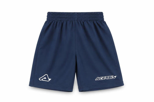 Front view of Acerbis boys’ blue athletic shorts 4xs polyester sportswear