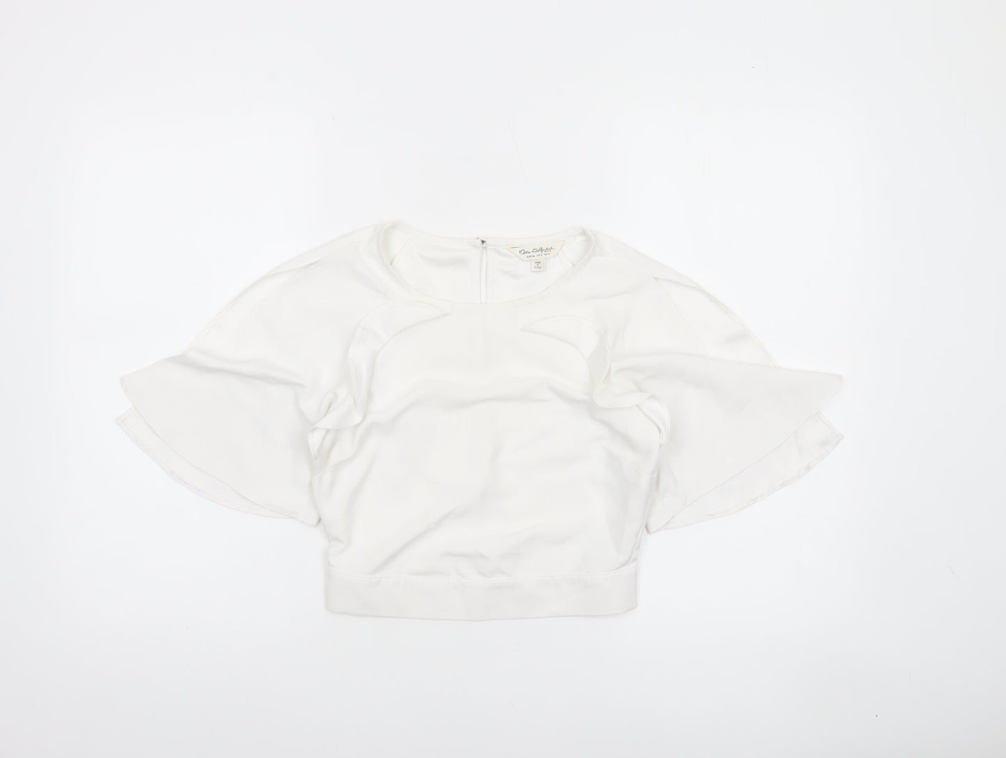Womens UK Size 6 Miss Selfridge White Cropped Blouse