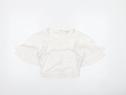 Womens UK Size 6 Miss Selfridge White Cropped Blouse