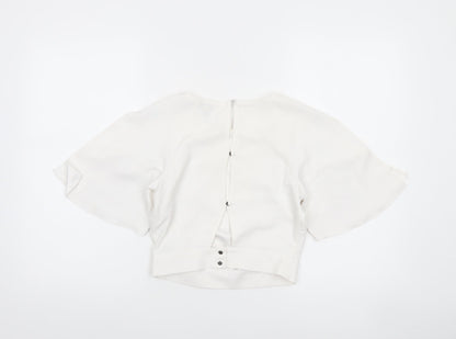 Womens UK Size 6 Miss Selfridge White Cropped Blouse