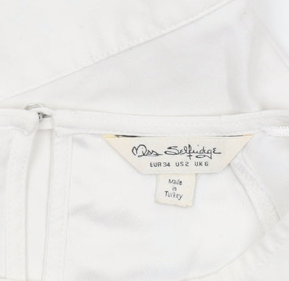 Womens UK Size 6 Miss Selfridge White Cropped Blouse