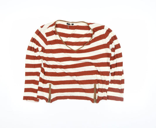 Womens UK Size M Massimo Dutti Brown Basic T-Shirt