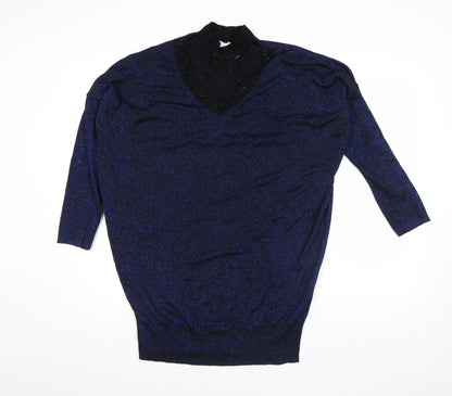 Womens UK Size 18 STAR by Julien Macdonald Blue Tunic Blouse