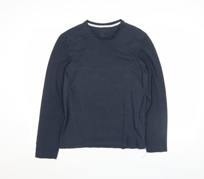Armani Exchange Men’s Navy Blue Long Sleeve Cotton Crew Neck Top Size S
