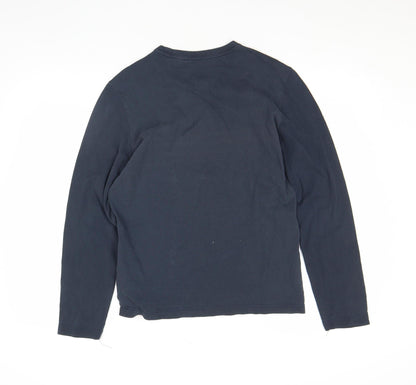 Armani Exchange Men’s Navy Blue Long Sleeve Cotton Crew Neck Top Size S