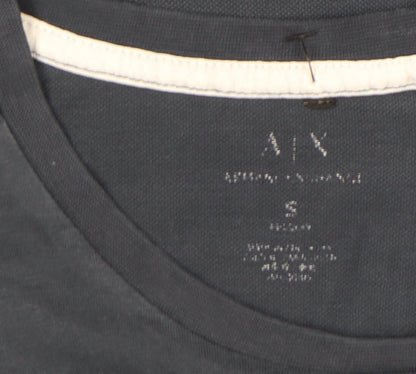 Armani Exchange Men’s Navy Blue Long Sleeve Cotton Crew Neck Top Size S