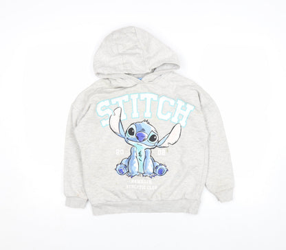 Girls UK Size 9 Years Disney Grey Pullover Hoodie