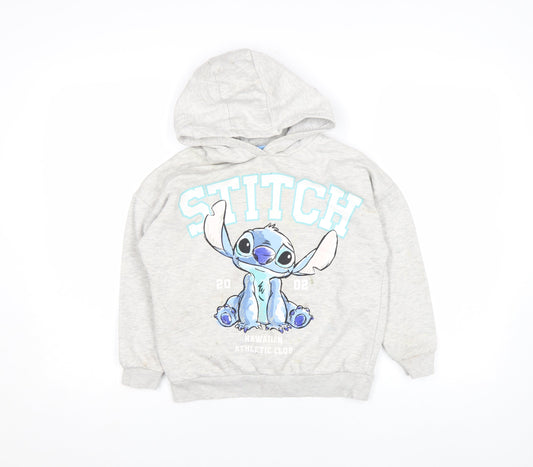 Girls UK Size 9 Years Disney Grey Pullover Hoodie