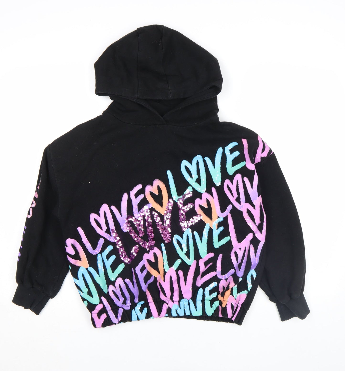 Girls UK Size 13 Years NEXT Black Pullover Hoodie