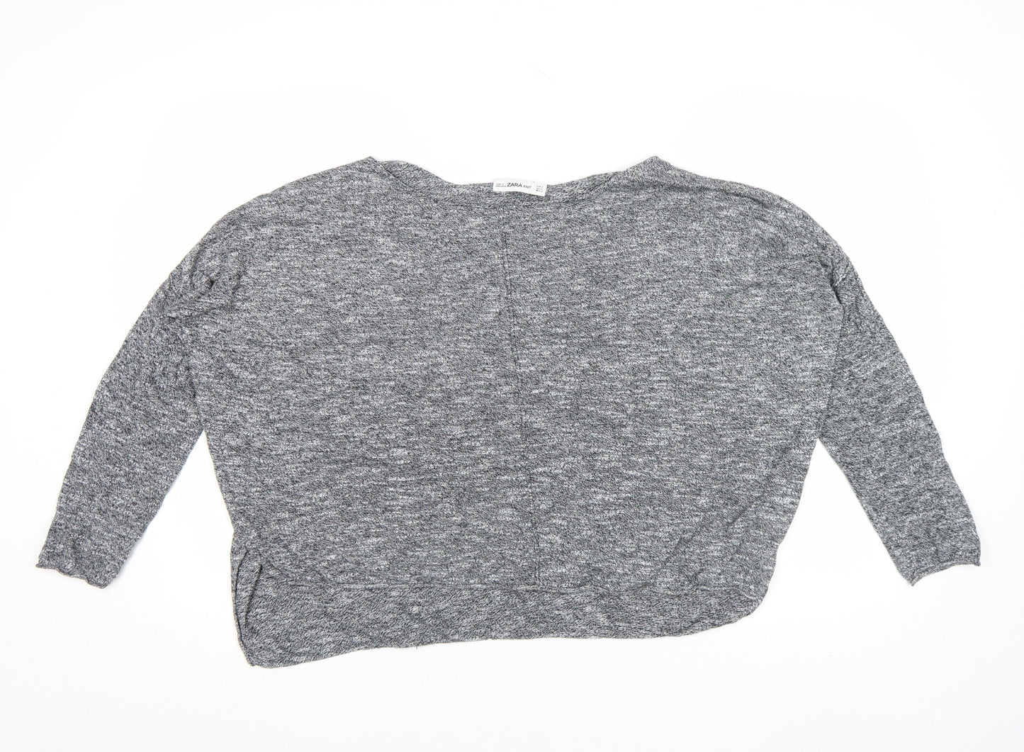 Womens UK Size S Zara Grey Basic Blouse