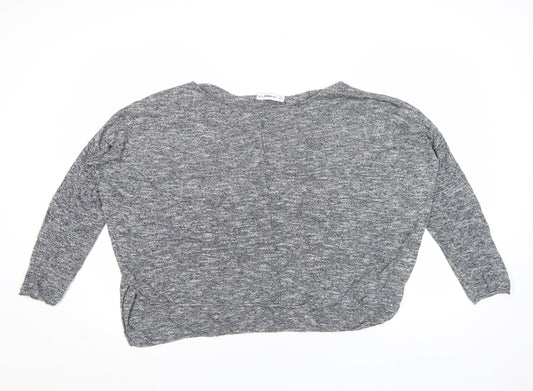 Womens UK Size S Zara Grey Basic Blouse