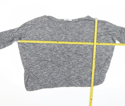 Womens UK Size S Zara Grey Basic Blouse