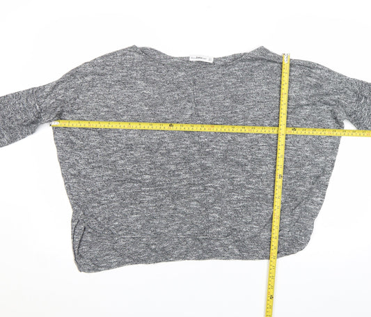 Womens UK Size S Zara Grey Basic Blouse