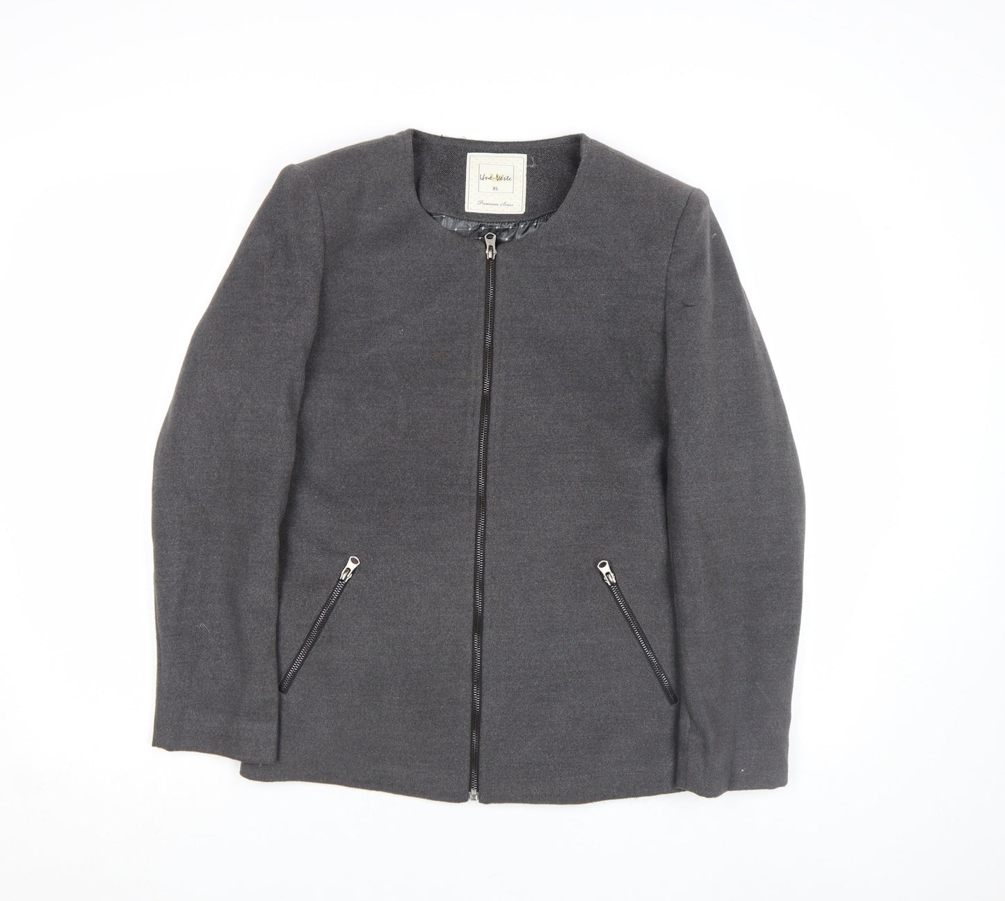 Womens UK Size XL Une Veste Grey Basic Jacket