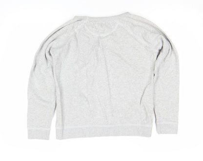 Maison Labiche Girls Grey Cotton Embroidered Pullover Sweatshirt S