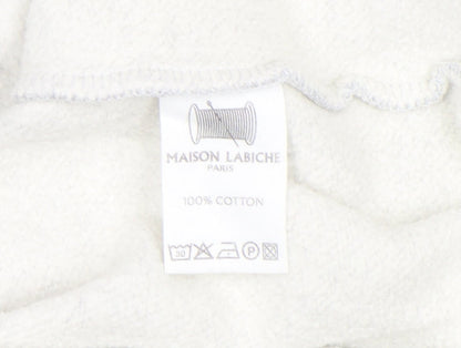 Maison Labiche Girls Grey Cotton Embroidered Pullover Sweatshirt S