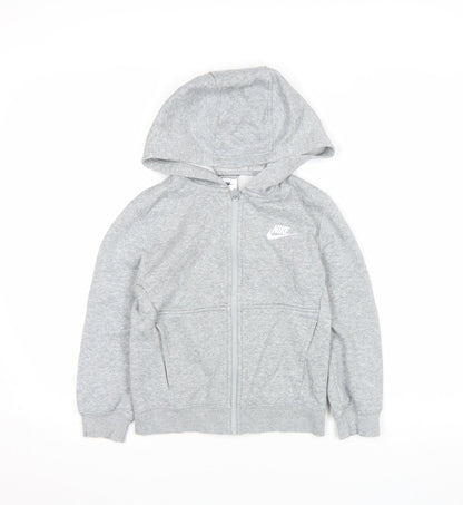 Boys UK Size 7-8 Years Nike Grey Full Zip Hoodie