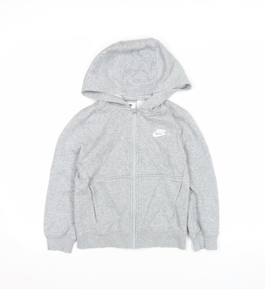 Boys UK Size 7-8 Years Nike Grey Full Zip Hoodie