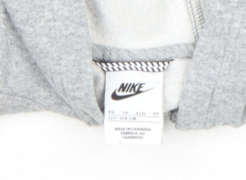 Boys UK Size 7-8 Years Nike Grey Full Zip Hoodie